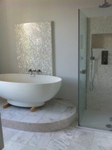 Bianco Crystal Marble bathroom