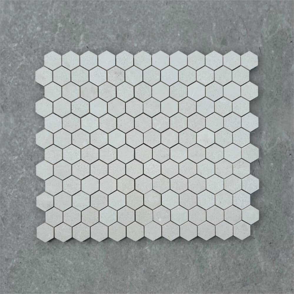 Antalya Honed Limestone Hexagon Mosaics