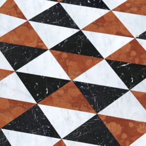 Nero - Rossa - Carrara Polished Triangle Marble Tiles