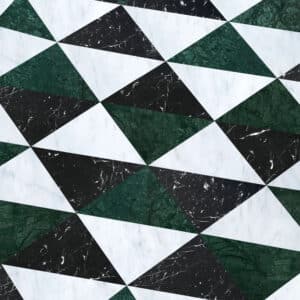 Verde - Nero - Carrara Polished Triangle Marble Tiles